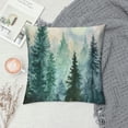 thumbnail image 2 of GOSMITH Pine Tree Throw Pillow Covers Watercolor Blue Green Square Rustic Style Natural Forest Fog Print Decorative Pillowcase Spring Summer Cushion Cover for Home Sofa Bed Outdoor, 2 of 5