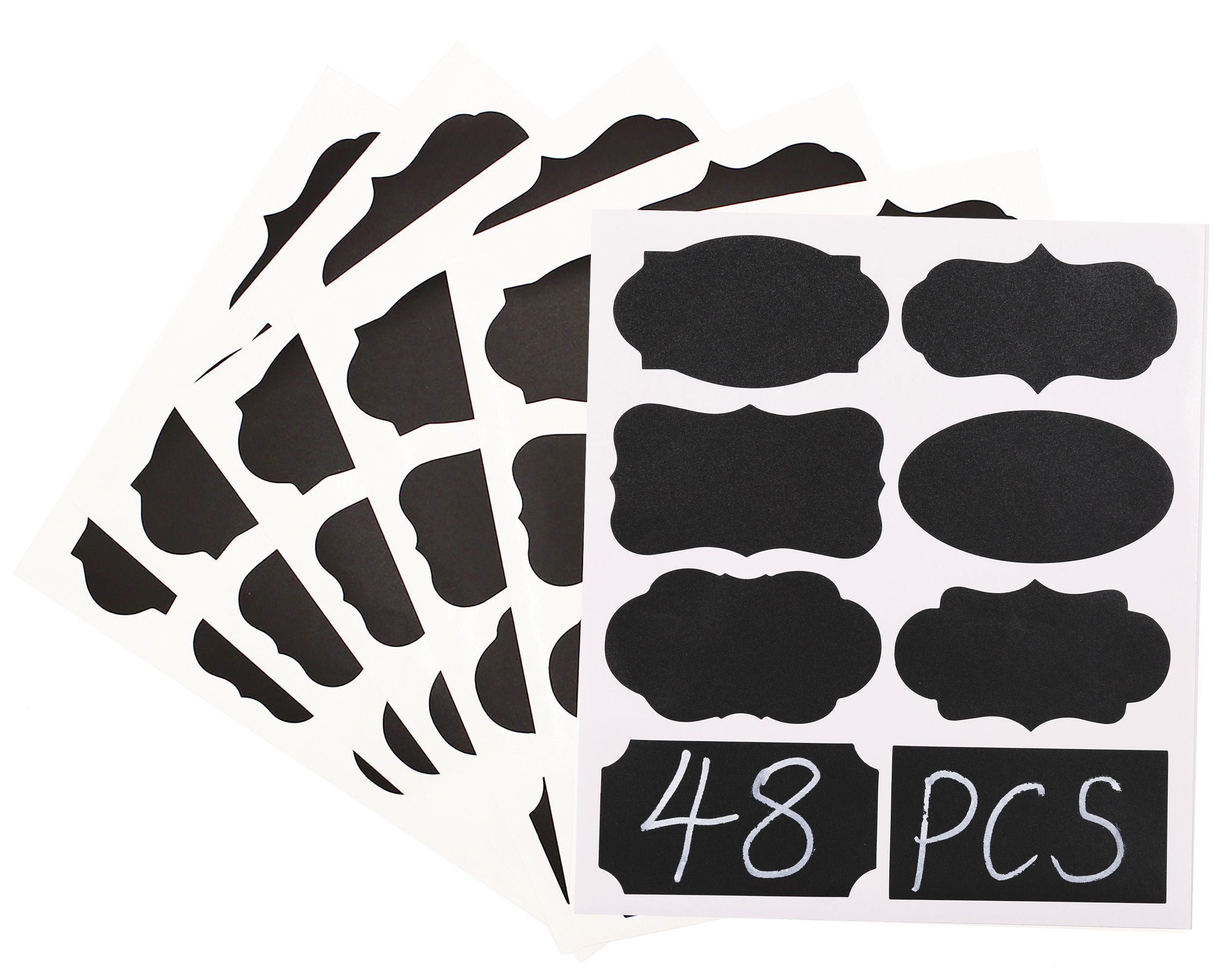 80Pcs Black Chalkboard Lables Set Multi-purpose Reusable Pasted Jars Cups Craft 