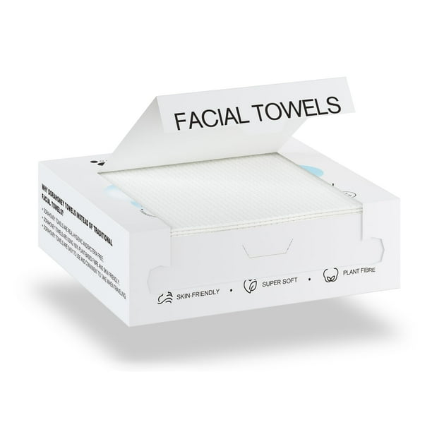 Toallas faciales desechables de 12.0 in? 12.0 in, toallas faciales extra grandes, toallas faciales ultra suaves para pieles sensibles, toallitas secas, toalla facial gruesa para viajes, 20 unidades (1