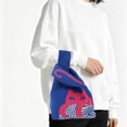 thumbnail image 2 of Unique Bargains 1 Pc Knitted Wrist Bag Cat Gift Bag Dark Blue, 2 of 5