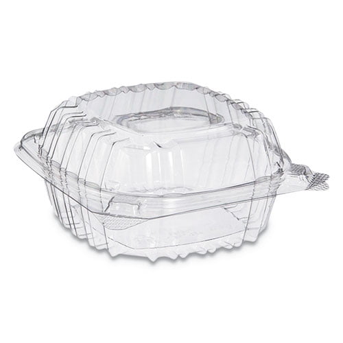Clearseal HingedLid Plastic Containers, 13.8 Oz, Clear, 500/carton