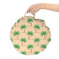 thumbnail image 2 of Oasis Round Floor Cushion with Handle, Repetitive Palm Tree with Coconuts on Branches, Decorative Pillow for Living Room & Dorms, 18" Round, Peach Fern Green, by Ambesonne, 2 of 4