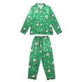 thumbnail image 3 of Esho Women Pajamas Set Christmas Family Matching Pajamas Silk Satin Button Down Sleepwear Nightwear Pj Set, 3 of 8