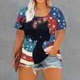 thumbnail image 2 of HEILAU 4th of July Shirts for Women Plus Size Independence Day American Flag Graphic Tees Patriotic Summer 2025 Funny T Shirt Stripes Print Tee Tops Patriotic T Shirts, 2 of 6