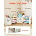 thumbnail image 4 of Kids Toy Storage Bookshelf Combo - 4-Tier Organizer with 10 Movable Plastic Bins, Built-in Bookshelf & Drawing Board, Multi-functional Playroom & Classroom Storage Cabinet, 4 of 11