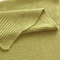 thumbnail image 3 of PiccoCasa Cotton Knitted Throw Blanket for Sofa Couch, Yellow Green 60" x 78", 3 of 6