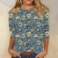thumbnail image 2 of CYMMPU Bee Pattern 3/4 Sleeve Crew Neck Loose Fit Fall Fashion Shirts Spring Tops Blouses for Women Dressy Casual Tunic Tops Lightweight Basic T-Shirts XXXL, 2 of 5