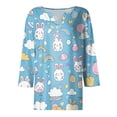 thumbnail image 5 of HAVUITYY Easter 3/4 Sleeve Sweaters for Womens, Cute Bunny Eggs Printed Womens Tops, Spring Going Out Shirts for Women Wear & Gifts, 5 of 5