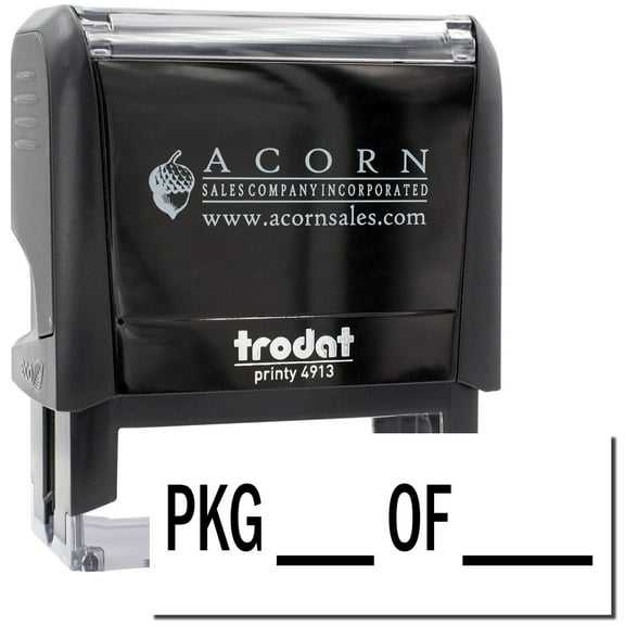 Large Self-Inking Pkg Stamp, Trodat Printy 4913, Press and Print Stamping, Impression Size 7/8" x 2-1/4", Up to 10,000 Impressions - Black Ink