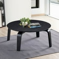 thumbnail image 4 of Omax Decor Mod Round Shape Mid-Century Wood Coffee Table in Black, 4 of 5