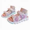 thumbnail image 4 of Godom Baby Girl Sandals Casual Adjustable Double Buckle Flat Sandal Slide for Toddler Little Big Kid, 4 of 7