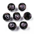 thumbnail image 2 of GKNET 60pcs Gold Sand Lampwork Beads 8mm Flower Loose Bead Multi-Color for DIY Crafts-Black, 2 of 6