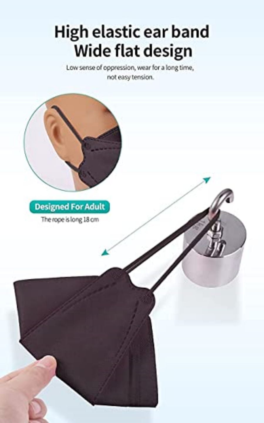 Korea Black Disposable K.F94 Face Masks 4-Layer Filters Breathable Comfortable Protection, Protective Nose Mouth Covering Dust Mask Made in Korea , for Male Female 100 Pack