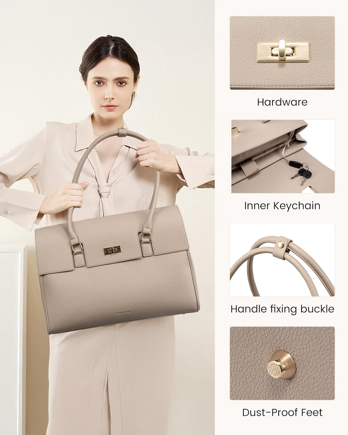 LOVEVOOK Laptop Bag for Women Work Tote 15.6 Inch Briefcase Messenger Bag Waterproof for Business Office Dating