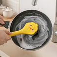 thumbnail image 1 of 1 Pack Yellow Duck Dish Brush Handle Built-in Scraper, Scrub Brush For Pans, Pots, Kitchen Sink Cleaning, 1 of 5