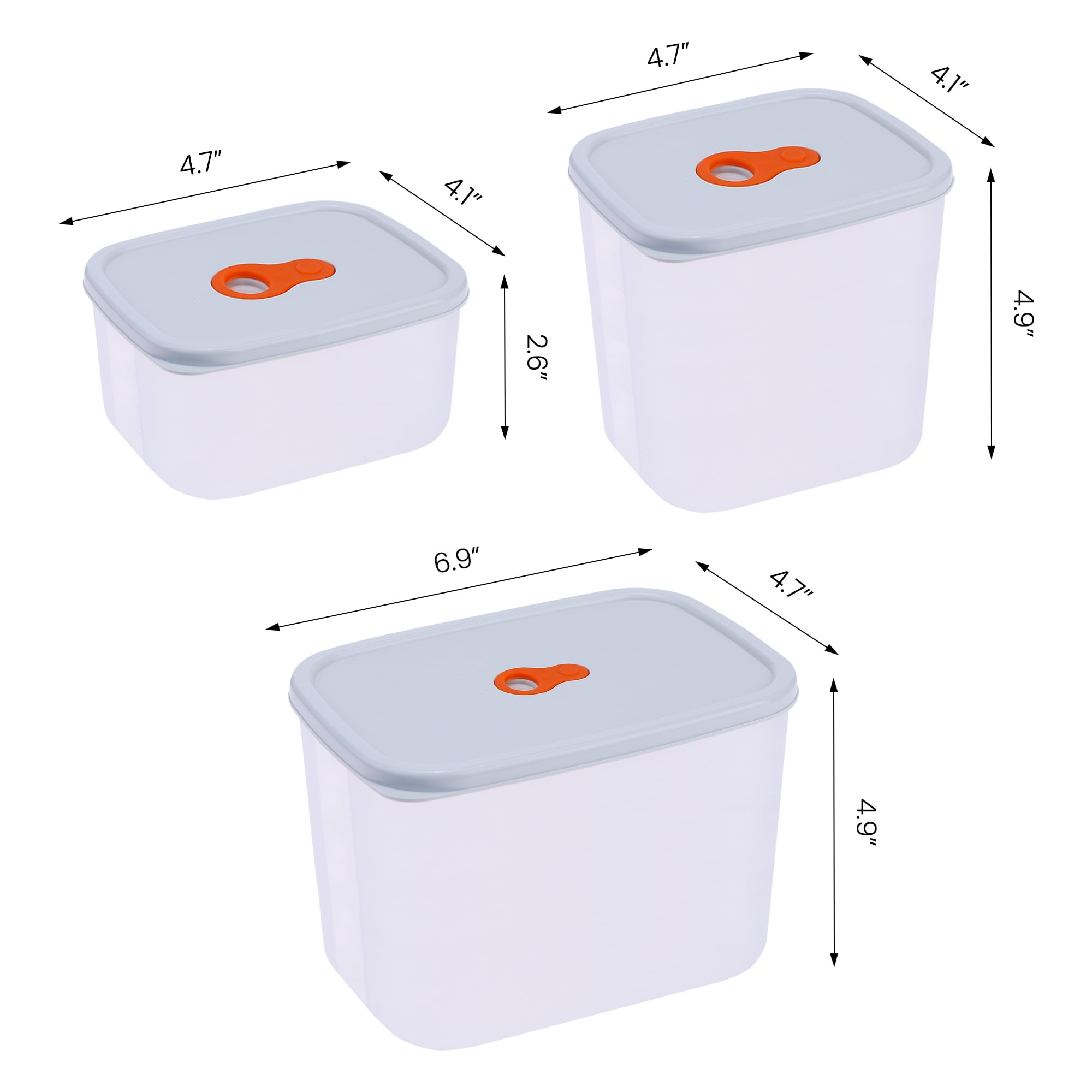 Unique Bargains Meal Prep Food Containers 3 Packs Square