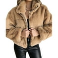 thumbnail image 1 of REDHOTYPE Women's Button Long Sleeve Brushed Jacket Coats with Pockets, 1 of 1