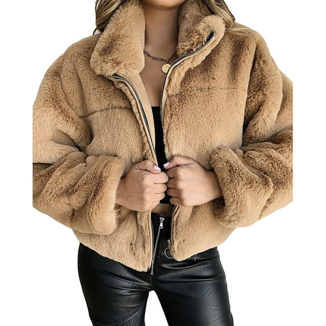 REDHOTYPE Women's Button Long Sleeve Brushed Jacket Coats with Pockets