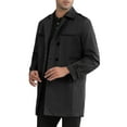 thumbnail image 4 of INSPIRE CHIC Trench Coat for Men's Notch Lapel Double Breasted Windbreaker Long Jacket Overcoat XS Black, 4 of 5