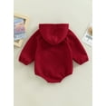 thumbnail image 4 of Bagilaanoe Newborn Baby Girl Boy Hooded Romper Sweatshirt Long Sleeve Bodysuit Fall Winter Pullover with Pocket 6M 12M 18M 24M Infant Casual Tee Tops, 4 of 8