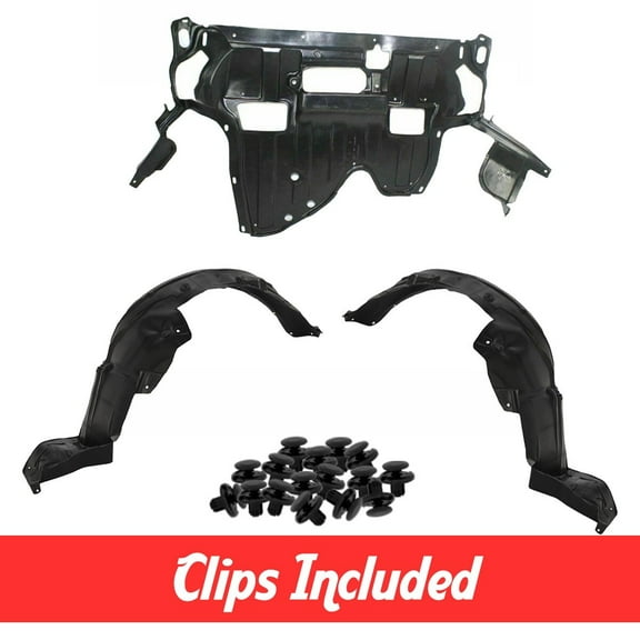 Fender Liner & Undercover Set w/ Clips For US Built 2008-2012 Honda Accord Sedan