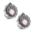 thumbnail image 1 of Paire de Tunnels Doubles Évasés avec Pierre Opalite Rose, Filigrane Centré, 1 of 5