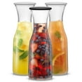 thumbnail image 3 of Hali Glass Carafe Bottle Pitcher with 6 Lids  - 36 oz - Set of 3, 3 of 8