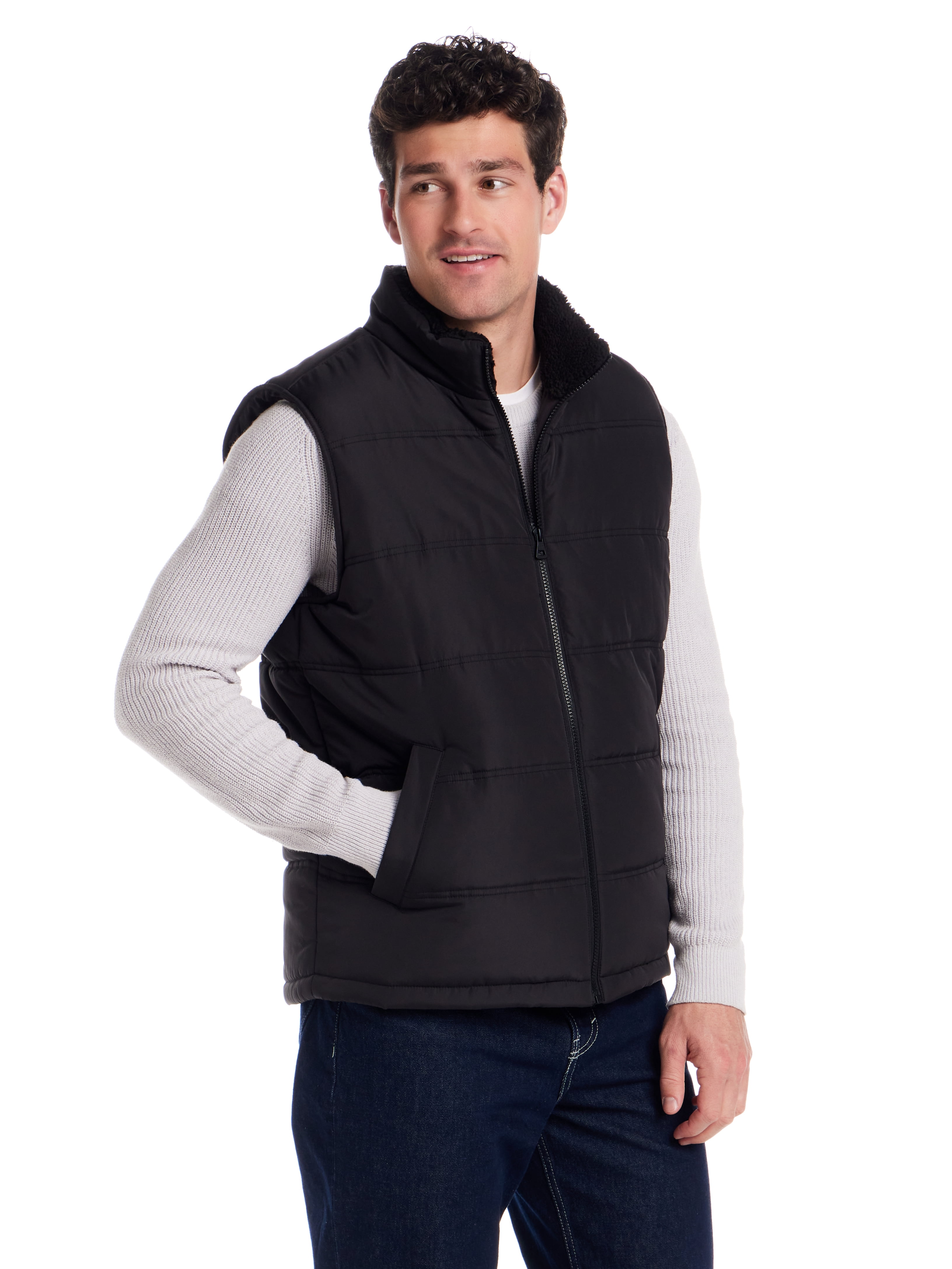 Frontier Threads Men's Sherpa Lined Horizontal Quilted Vest