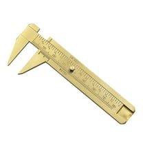RABBITH Brass 80mm Sliding Metric and Inch Mini Caliper Gauge Retro Vernier Caliper Bead Wire Jewelry Measuring Tool Golden