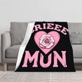 thumbnail image 2 of Cozy Flannel Blanket with Playful Pink Heart & Rose Design - Soft Warm Throw for Sofa Travel Bed & Chair - Perfect for Comfort, 2 of 7