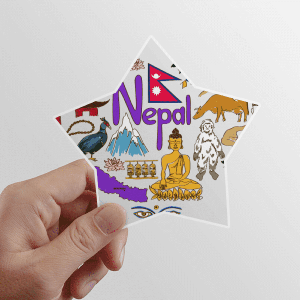 Nepal Love Heart Landscap National Flag Star Sticker Paster Vinyl Car Tags Decoration Decal