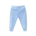thumbnail image 4 of LIJCC Baby Pants Boys Girls Pull-on Sweatpants Infant Elastic Jogger Pants Toddler Pure Cotton Basic Solid Athletic School Trousers(Light Blue,0-3 Months), 4 of 4