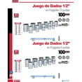 thumbnail image 2 of Juego De 11 Dados En Pulgadas Boca 1/2 De 6 Puntas Urrea 54115, 2 of 3
