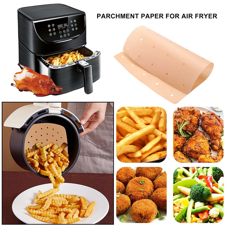 Unbleached Air Fryer Parchment Paper, 100 PCS Perforated Square Air Fryer  Liners for Ninja Foodi Grill 5-in-1 AG301 4qt Air Fryer 