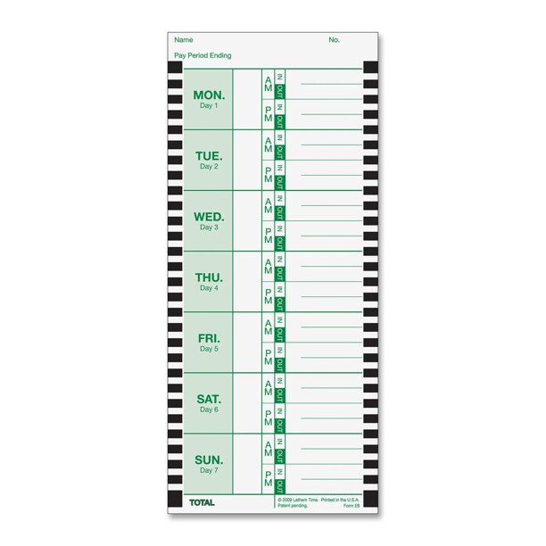 Lathem Thermal Time Clock Weekly Attendance Cards