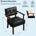 thumbnail image 2 of COZONY Mid-Century Modern Dining Chair, PU Leather Armchair with Pull buckle and Wooden Frame, Wide Padded Seat for Living Room, Dining,Black, 2 of 7