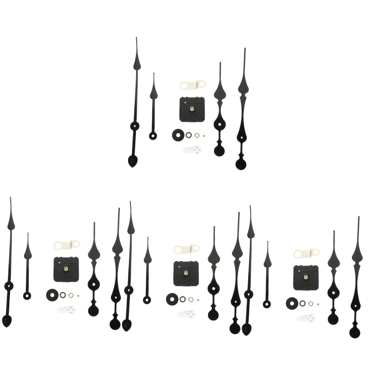 Raindrops 4 Sets Decorative Clock Hands and Mechanism Replacement Parts for Clock Repair and Craft Projects