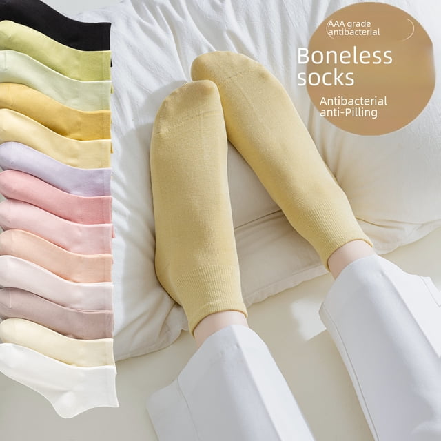 Calcetines sin huesos para niños, calcetines blancos hasta la mitad de la pantorrilla, calcetines finos cortos de primavera y verano, calcetines deportivos de macramé de algodón peinado