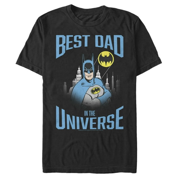 Men's Batman Best Dad in the Universe  Graphic Tee Black X Large