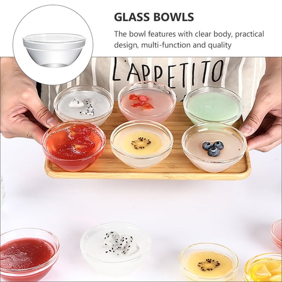 ULTNICE Small Dessert Bowl Glass Dessert Bowls Transparent 6Pcs