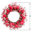 thumbnail image 2 of 18 Inch Heart-shaped Berries Valentines Day Front Door Wreath, Red Heart Wreath for Wedding and Holiday Home Decor, Farmhouse Valentines Day Spring Wreath, 2 of 5