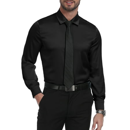 HAOMEILI Men's Pattern Dress Shirt Long Sleeve Casual Button Down Formal Shirts