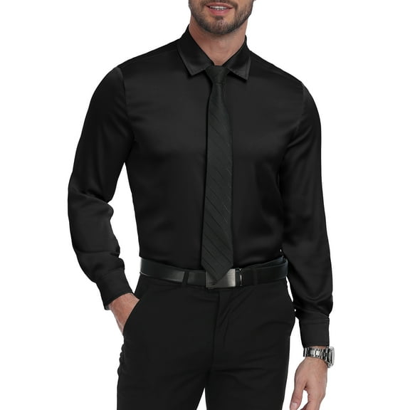 HAOMEILI Men's Pattern Dress Shirt Long Sleeve Casual Button Down Formal Shirts