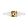 thumbnail image 2 of 1.0ct cushion cut champagne Zircon 14k white gold Bridal Wedding Engagement Promise Anniversary Ring for Women size 7.25, 2 of 7