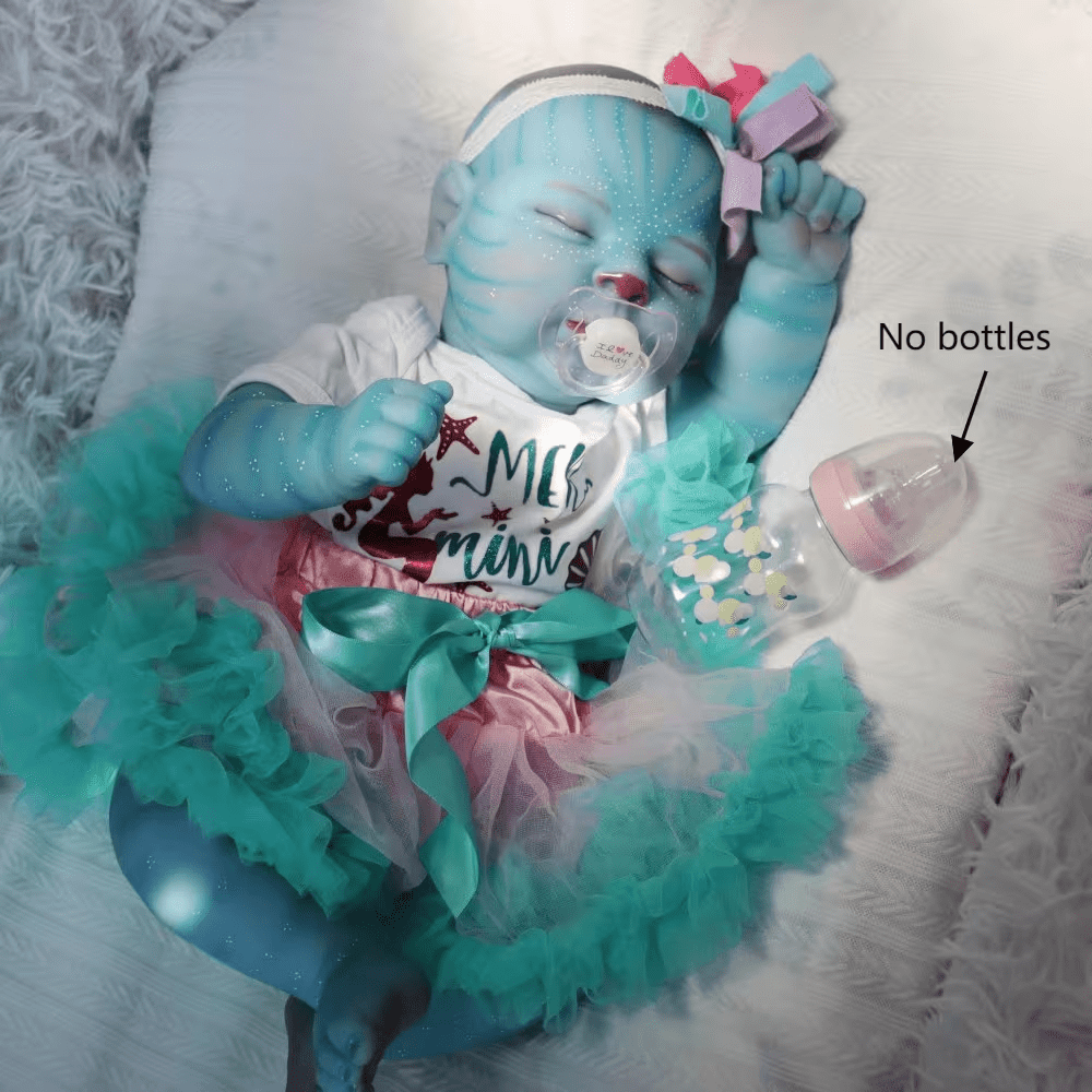 Dayoff Kids Lifelike Reborn Baby Dolls - 20 Inch Blue Realistic Baby Doll With Clothes For Kids Age 3+(No Accessories)