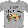 thumbnail image 4 of Inktastic Merry Christmas Cute Sloth with Santa Hat and Lights Boys or Girls Long Sleeve Baby Bodysuit, 4 of 5