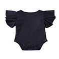 thumbnail image 1 of Newborn Baby Girl Basic Ruffle Sleeve Romper Clothes, 1 of 6