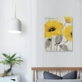 thumbnail image 3 of Nawypu  Gray Yellow Flower Floral Canvas Wall Art Modern Prints (Yellow), 3 of 4