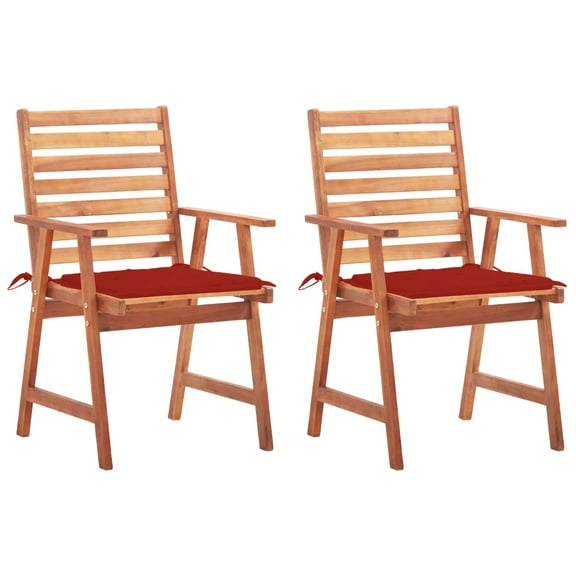 vidaXL Patio Dining Chairs Outdoor Patio Chair with Cushions Solid Wood Acacia