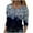 Light Blue, variant on Floral Print Top for Women Round Neck Long Sleeve Top Fashion Tie Dye Top Casual Pullover Tops Thin Loose Blouse Tops